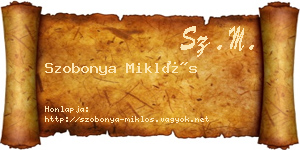 Szobonya Miklós névjegykártya