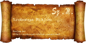 Szobonya Miklós névjegykártya
